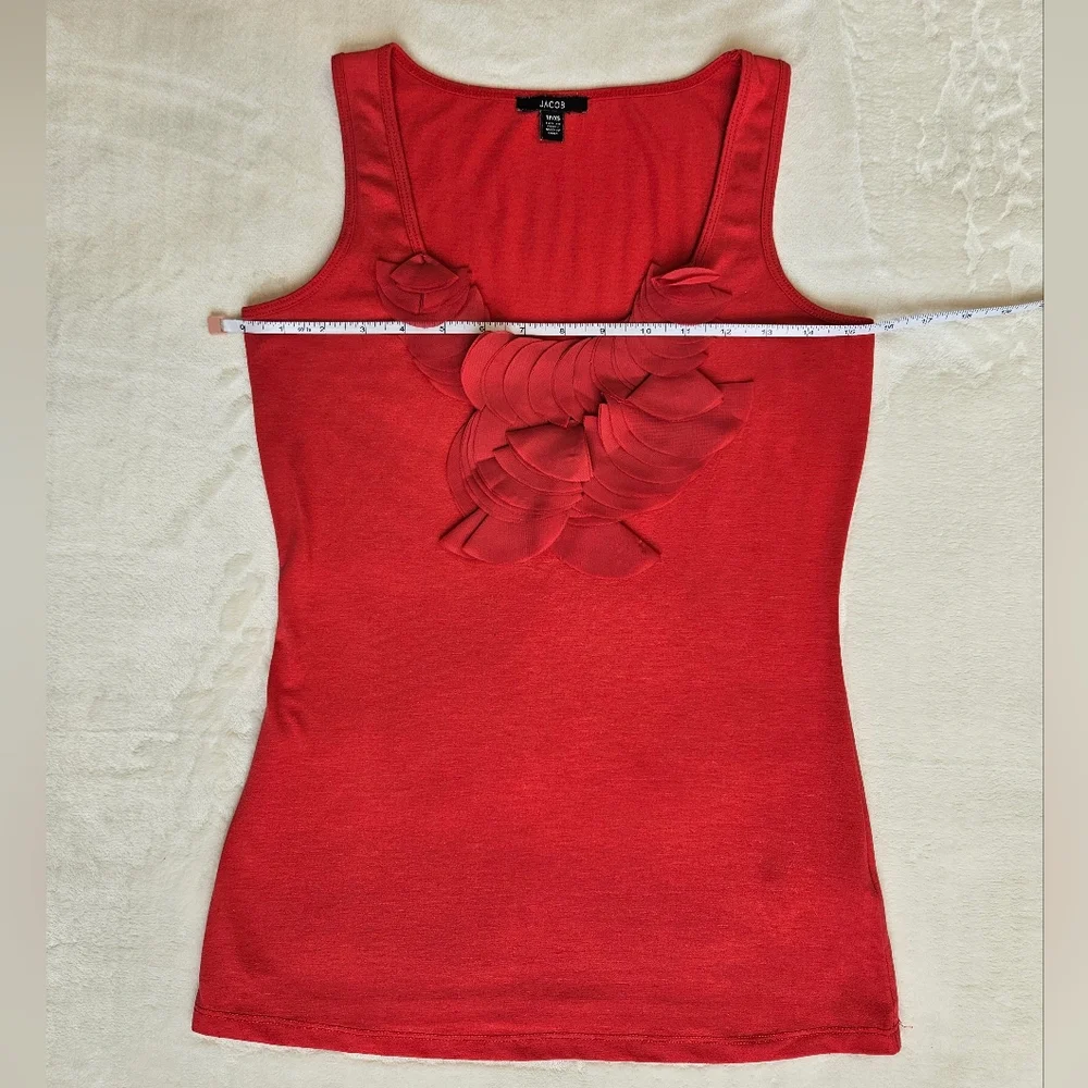 Jacob Red Tank Top with Ruffle Accent - Picture 2 of 8